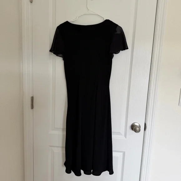 SL Fashions Black Dress with Purple Floral Accents - Picture 4 of 5